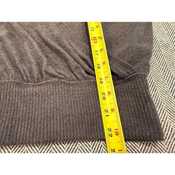 Anthropologie Dark Gray Knit Wrap Sweater Top - Picture 5 of 11